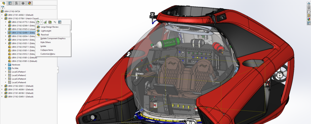 Water Vehicle Assembly - SOLIDWORKS Standard vs Professional