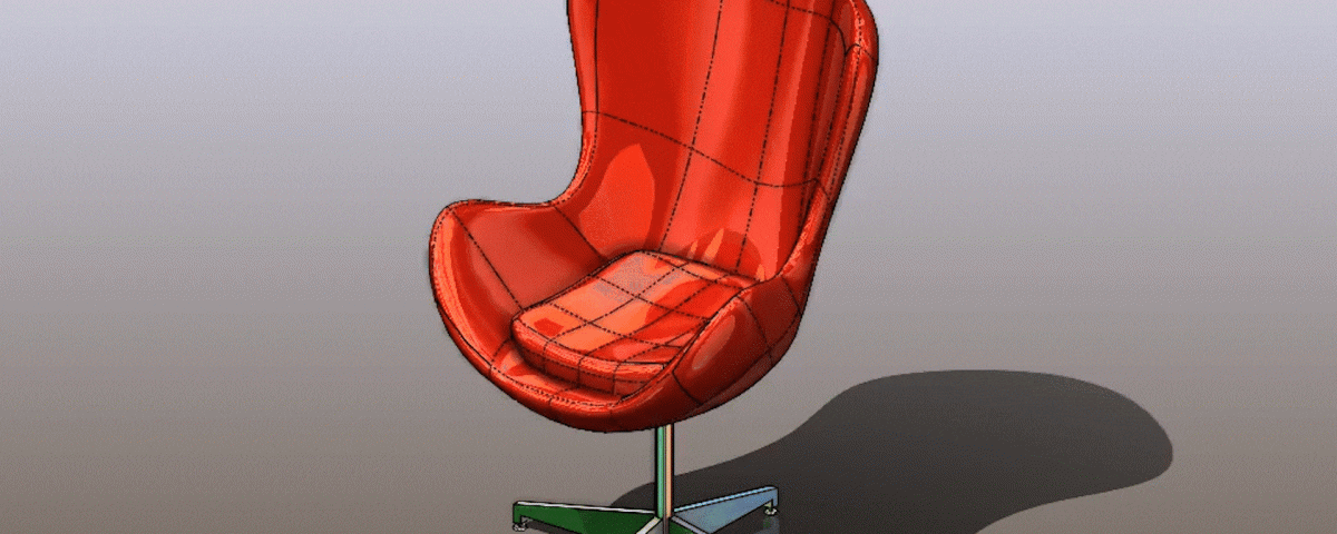 Rotating a chair built in SOLIDWORKS xShape