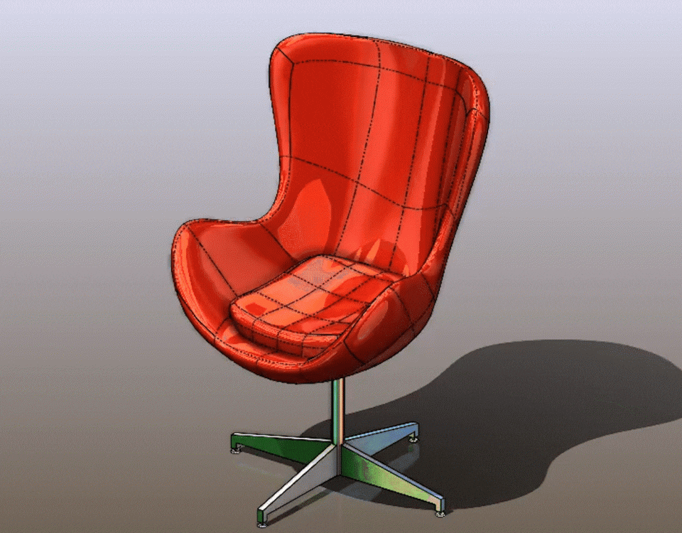 Rotating a chair built in SOLIDWORKS xShape