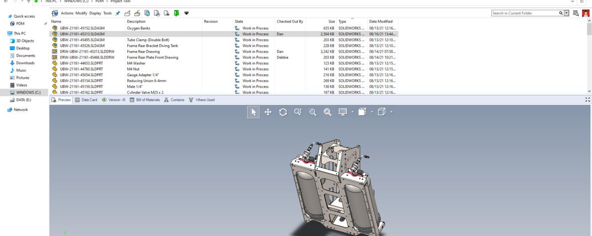 SOLIDWORKS PDM Interface