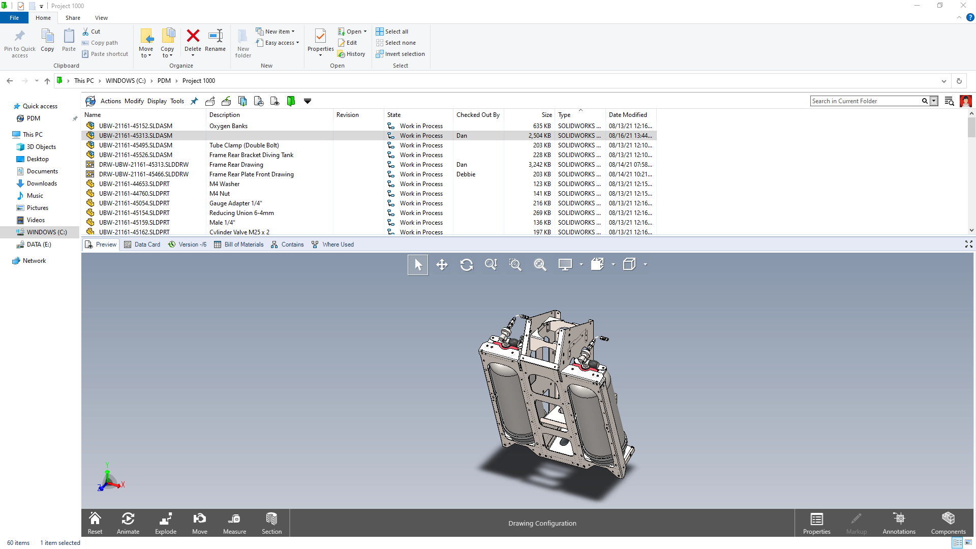 SOLIDWORKS PDM Interface