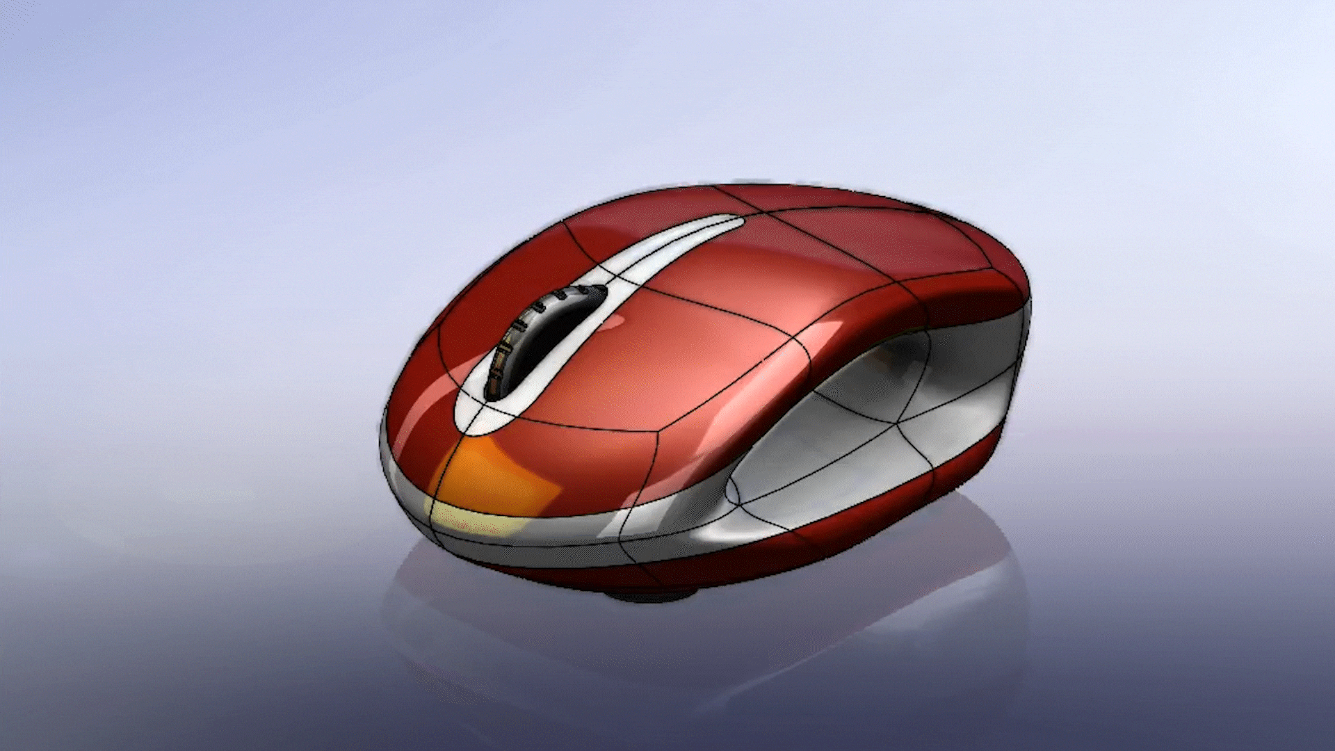A computer mouse modeled using xShape and rotating