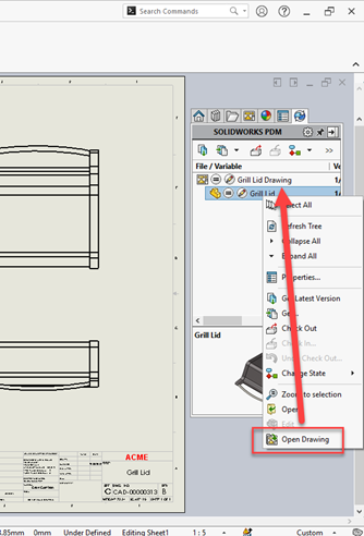 SOLIDWORKS PDM 2022 Add-in Interface