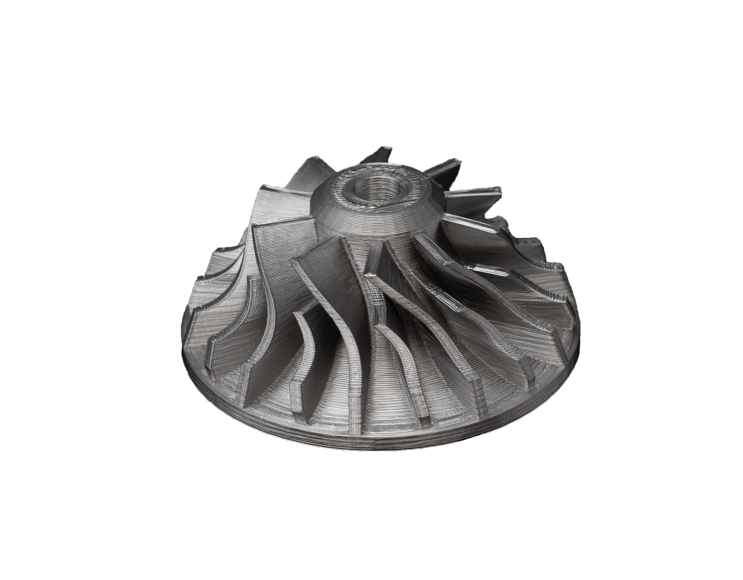 Metal impeller part printed on the Markforged Metal X.