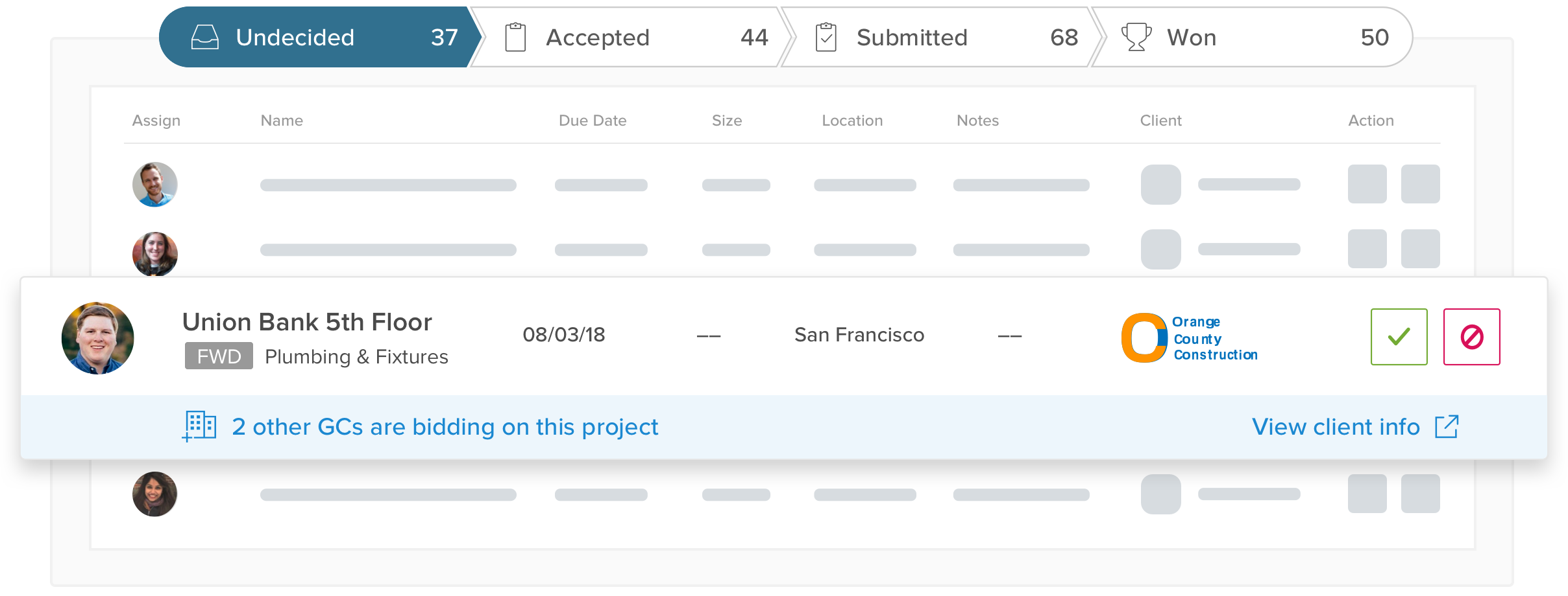 See your chances of winning bids - Bid Board Pro