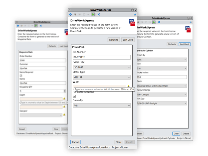 DriveWorks Input Forms