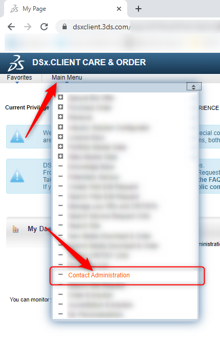 Contact Administration in DSx.Client Care platform